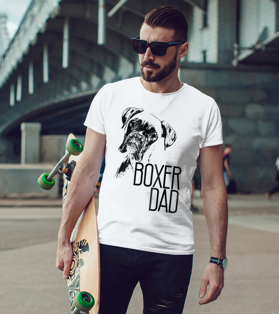 Boxer Dad Dog Face Dog Lovers Mens Boxer T-Shirt