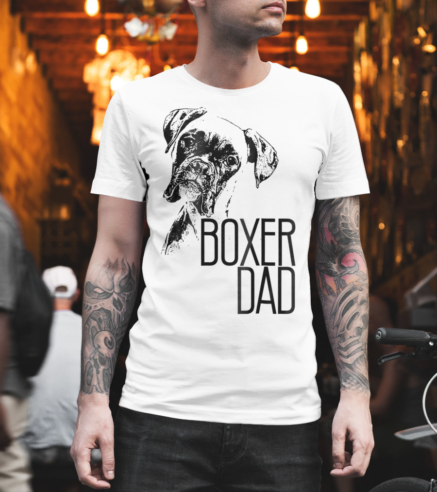 Boxer Dad Dog Face Dog Lovers Mens Boxer T-Shirt