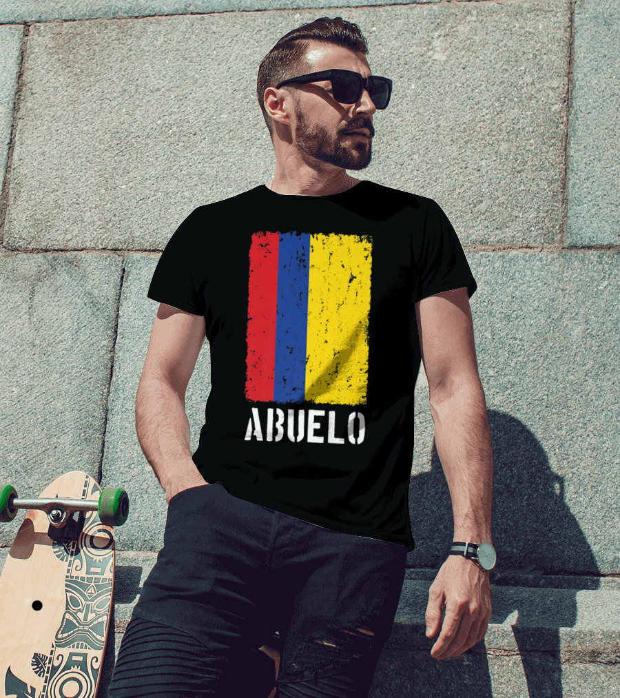 Colombian Grandpa Abuelo Colombia Flag T-Shirt