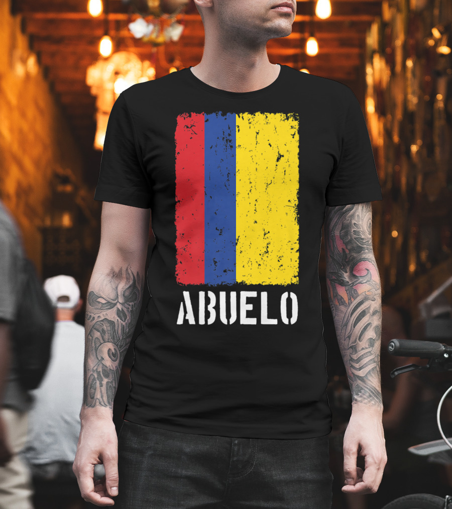 Colombian Grandpa Abuelo Colombia Flag T-Shirt