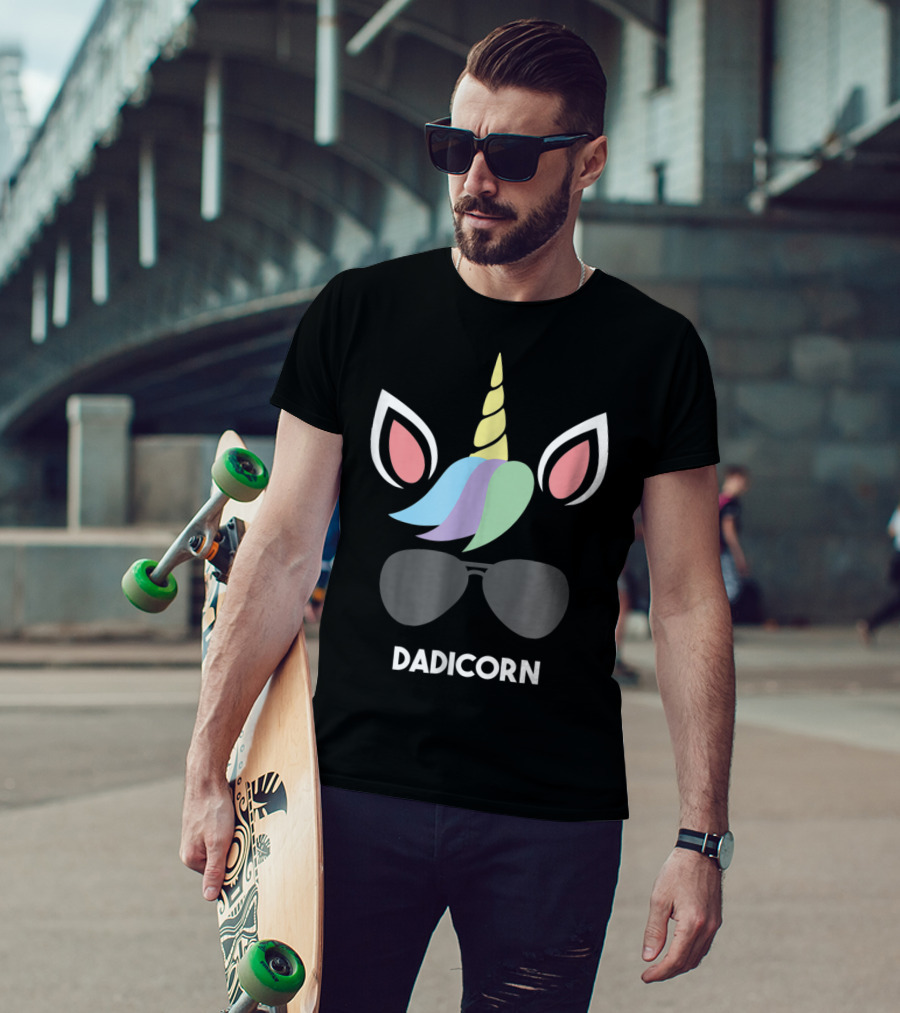 Dadicorn Funny Unicorn Best Dad Father Mens T-Shirt