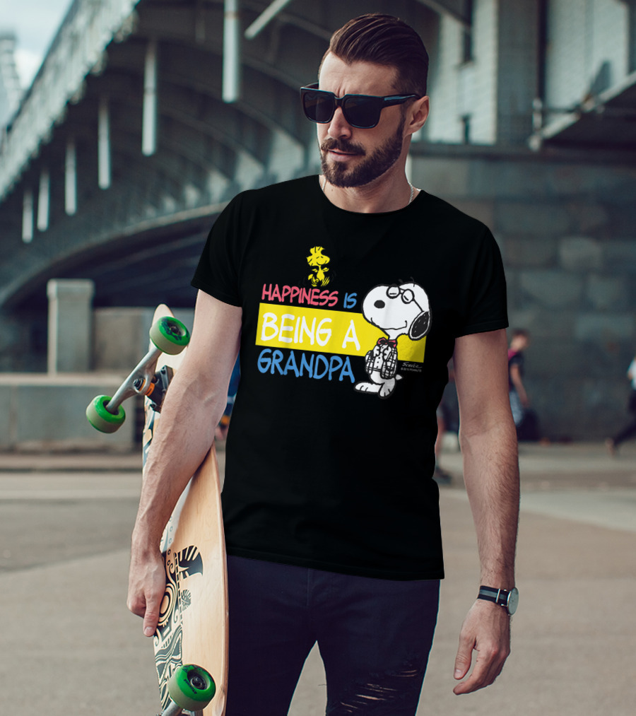 Peanuts Snoopy Happiness Is Being A Grandpa Woodstock T-Shirt
