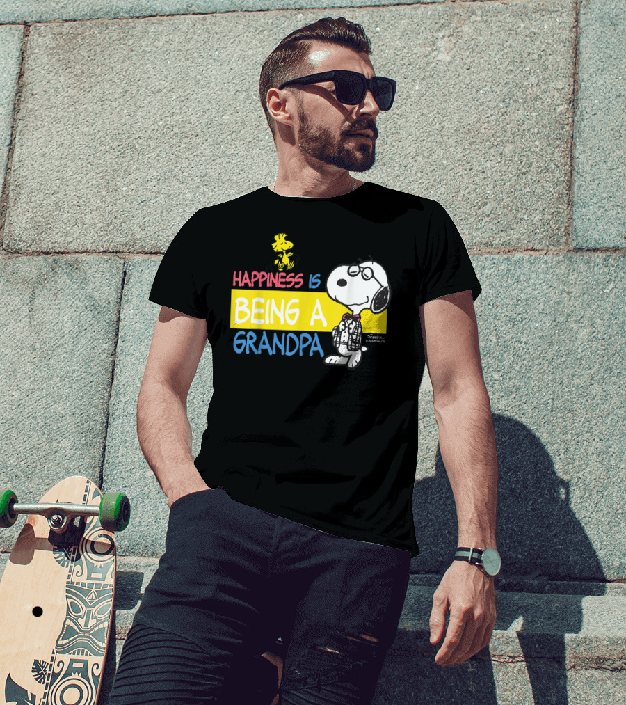 Peanuts Snoopy Happiness Is Being A Grandpa Woodstock T-Shirt