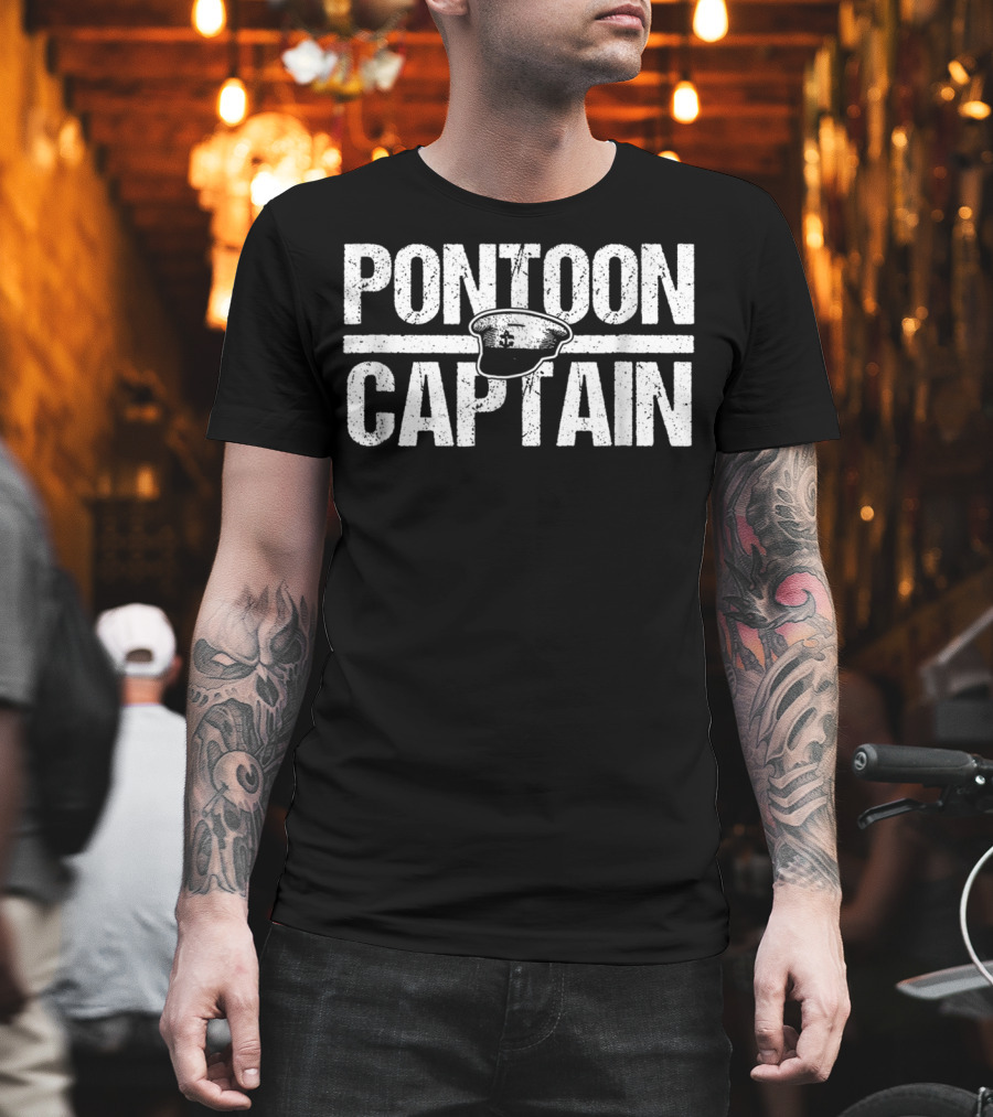 Pontoon Captain Nautic Tri Toons Family Boat Hat T-Shirt