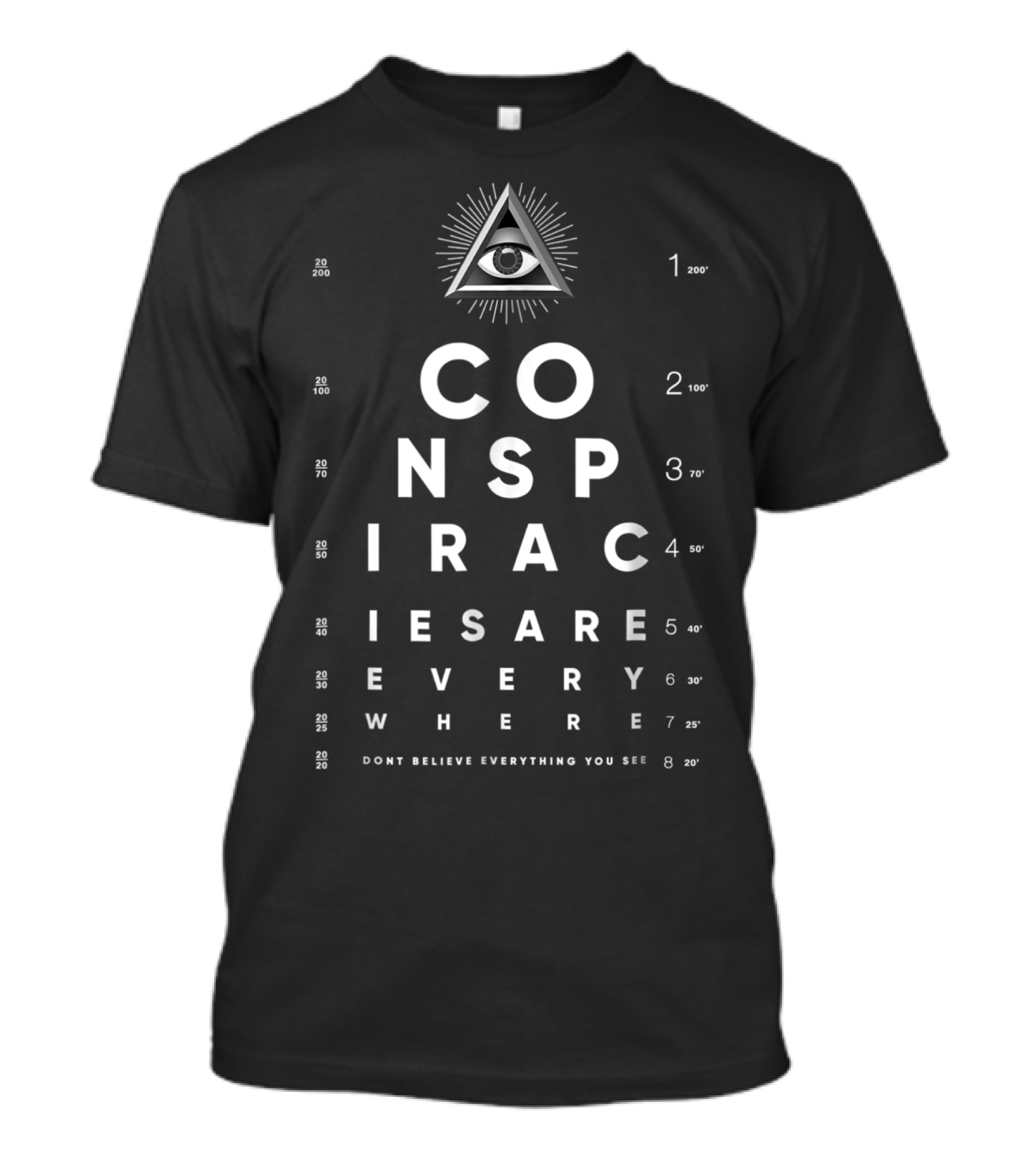 Shane Dawson All Seeing Eye Conspiracy Chart Don't Believe Everything You See T-Shirt
