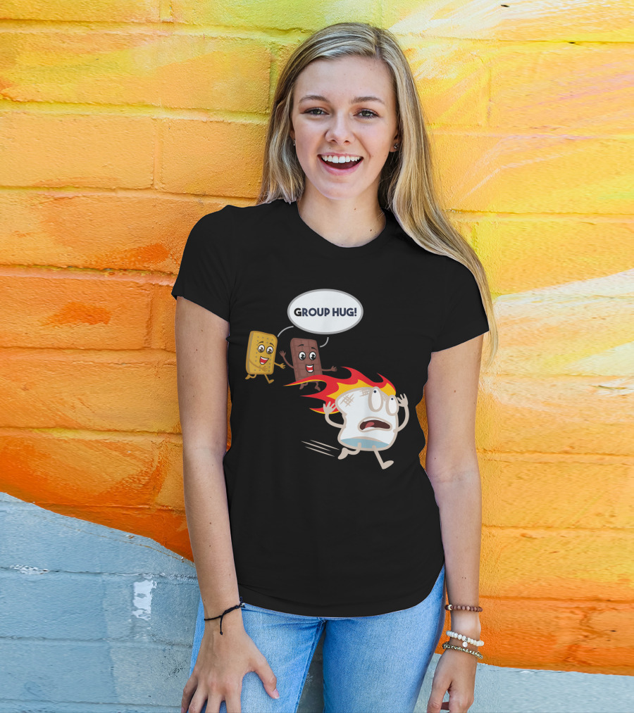 Group Hug S'mores Marshmallow Camping Roastin' T-Shirt