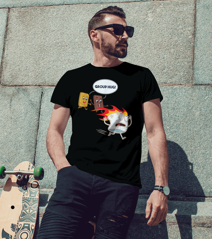 Group Hug S'mores Marshmallow Camping Roastin' T-Shirt