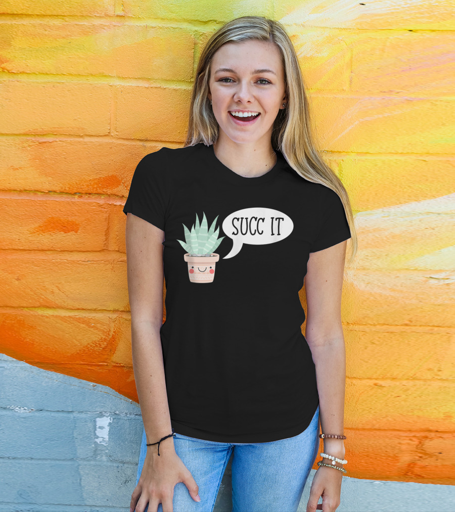 Succ It Cute Kawaii Succulent Plant Pot With Indoor Charm T-Shirt