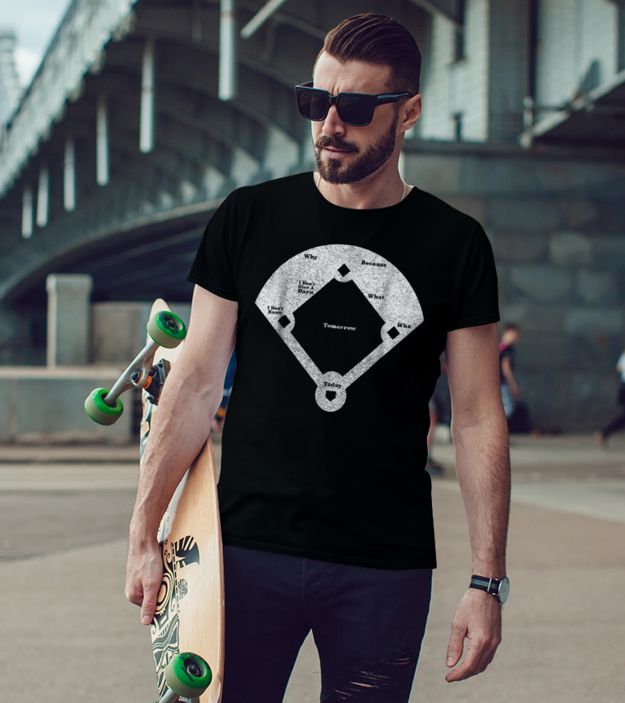 Who's On First Abbott Costello Baseball Diagram T-Shirt