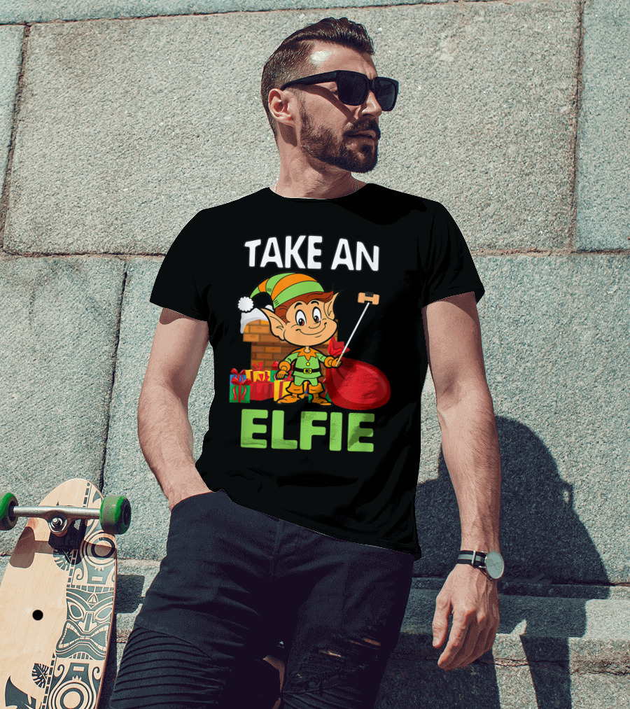 Take An Elfie Elf Family Christmas Holiday T-Shirt