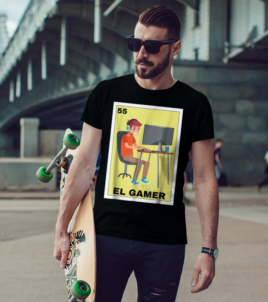 55 Loteria El Gamer Mexican Video Game Card T-Shirt