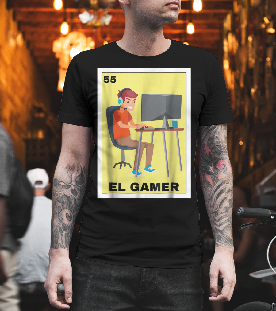 55 Loteria El Gamer Mexican Video Game Card T-Shirt