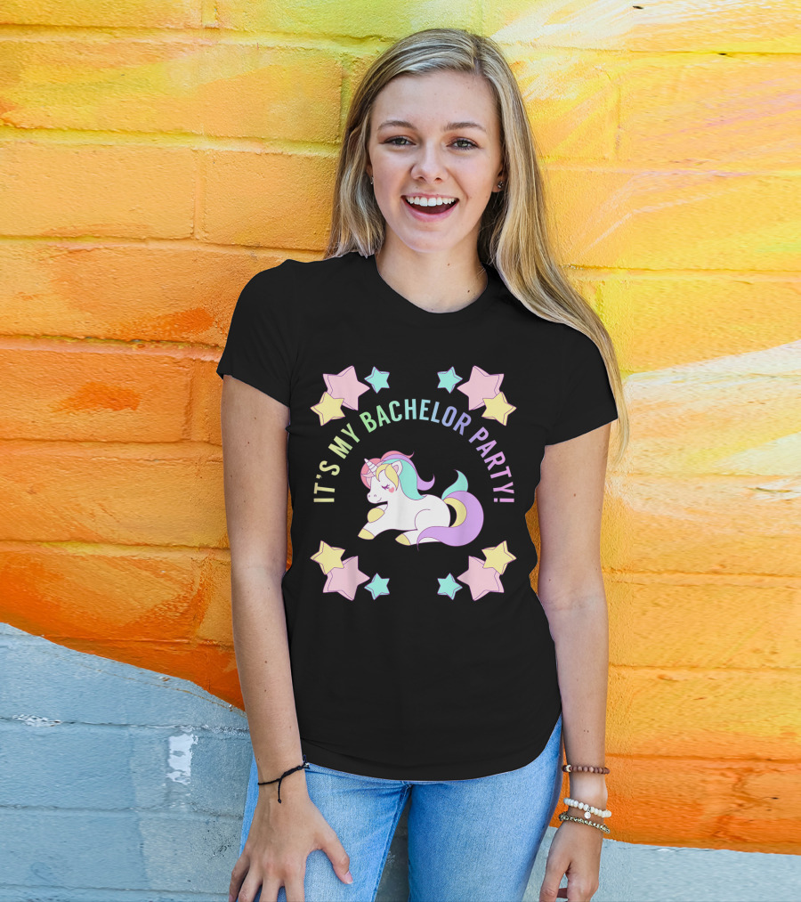 IT'S MY BACHELOR PARTY Unicorn And Stars T-Shirt