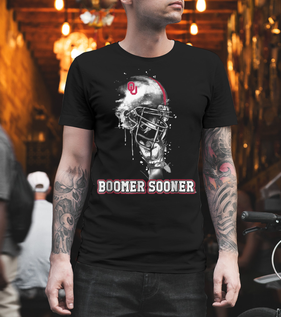 Boomer Sooner Oklahoma Sooners Helmet OU T-Shirt