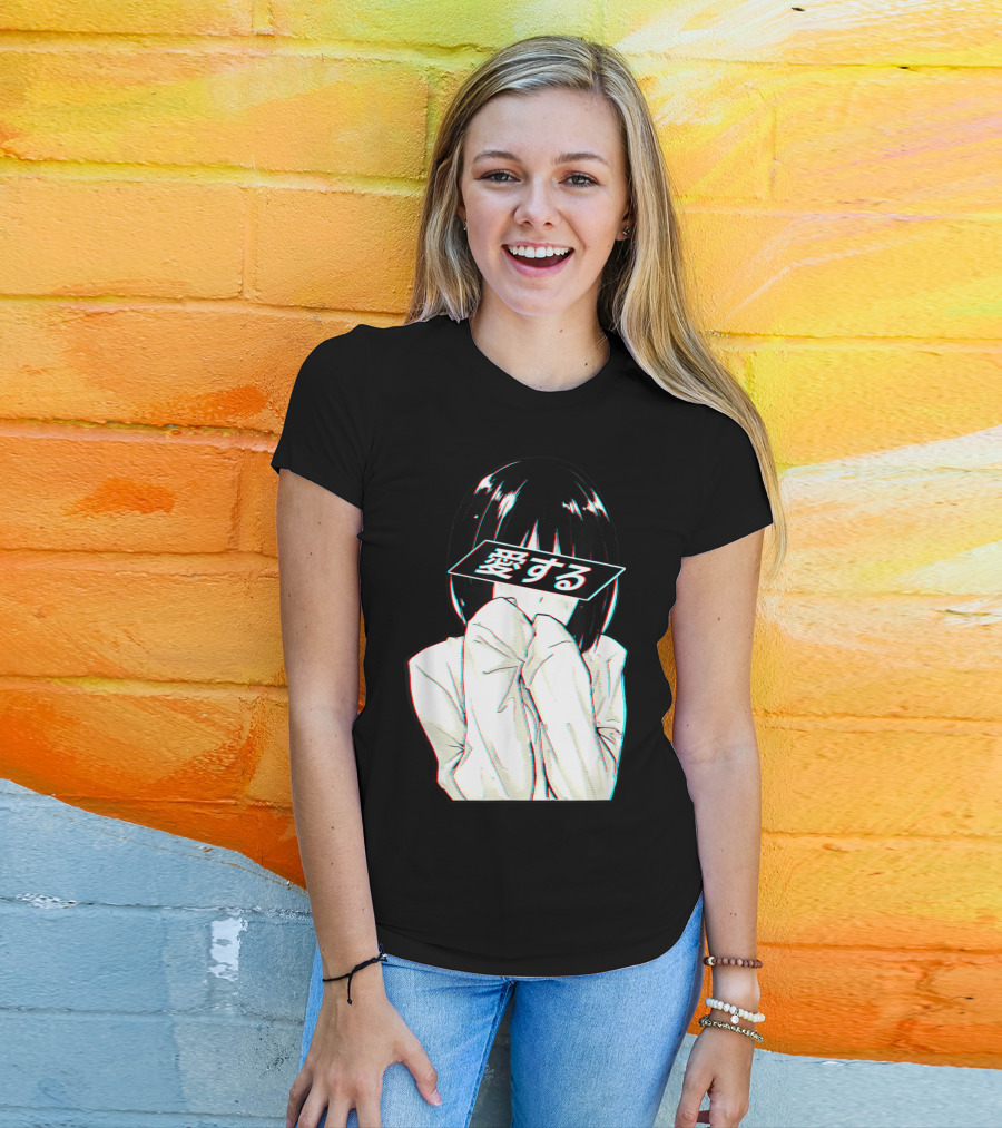 Sad Anime Girl Ai Suru Trashy Waifu Clothing Anime T-Shirt
