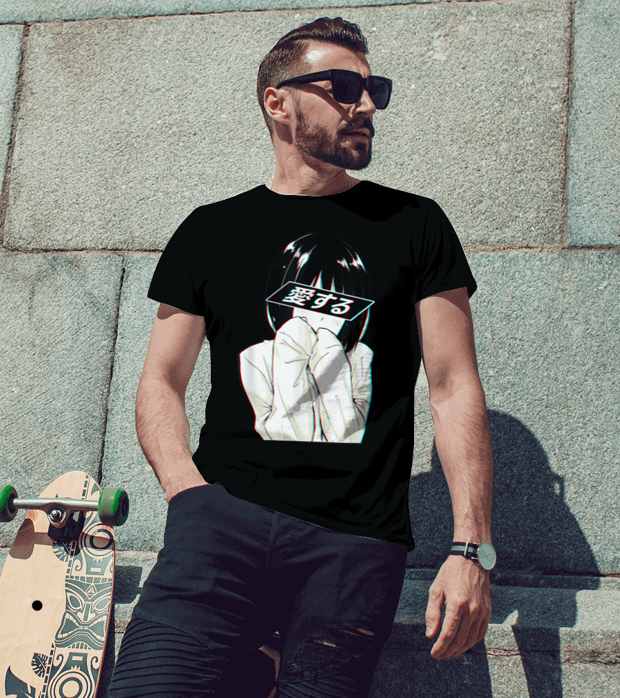 Sad Anime Girl Ai Suru Trashy Waifu Clothing Anime T-Shirt