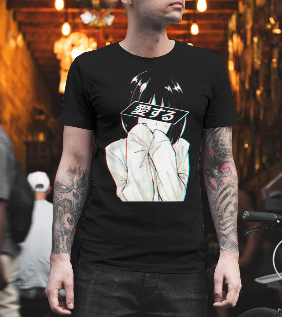 Sad Anime Girl Ai Suru Trashy Waifu Clothing Anime T-Shirt