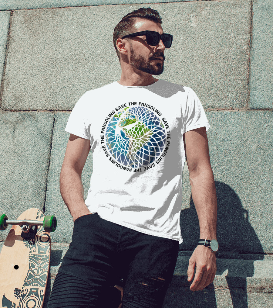 Save The Pangolins Endangered Pangolin Circular Mosaic T-Shirt
