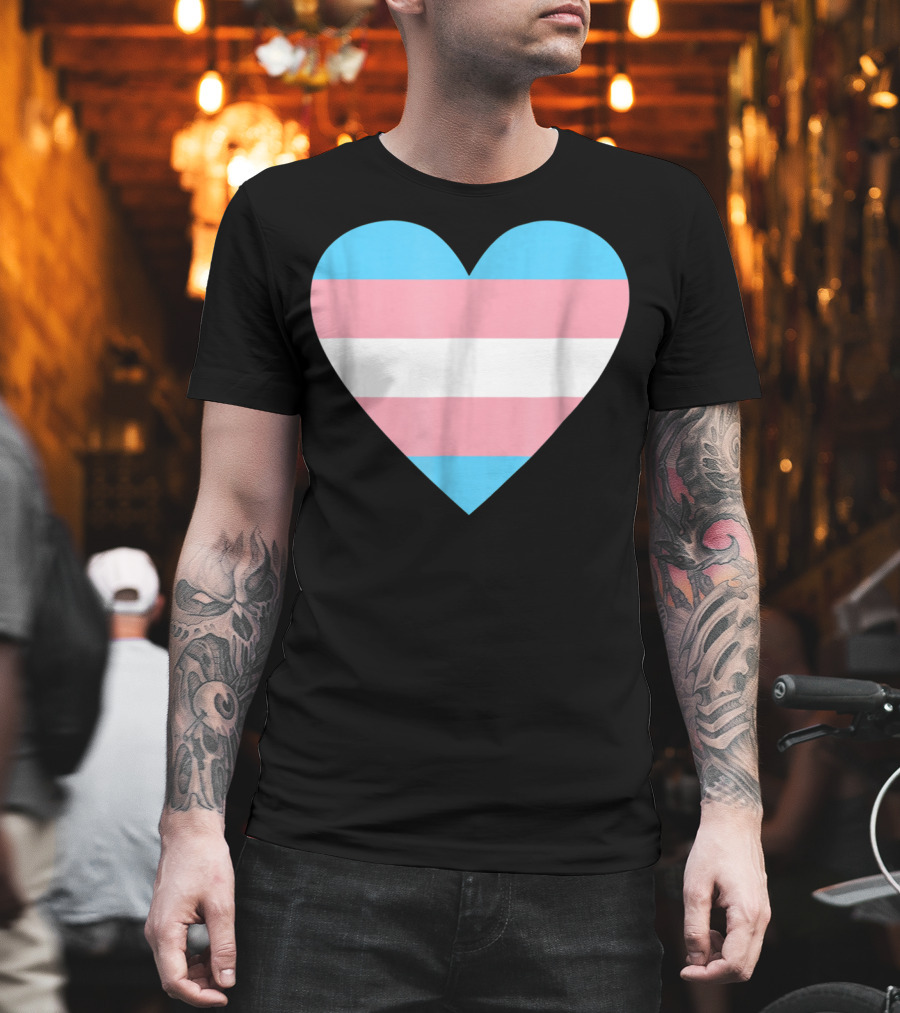 Transgender Flag Heart for Pride T-Shirt
