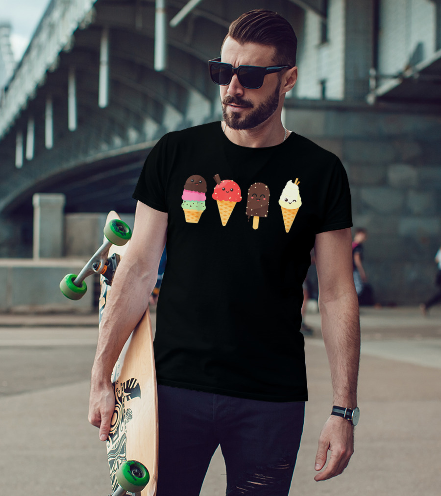 Ice Cream Lover For Summer Kawaii Cone Collection T-Shirt