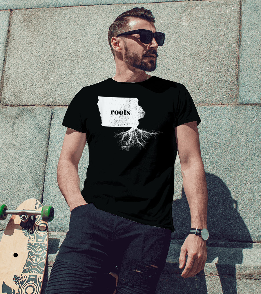 Iowa Roots State Map Men Kids Home Connection T-Shirt