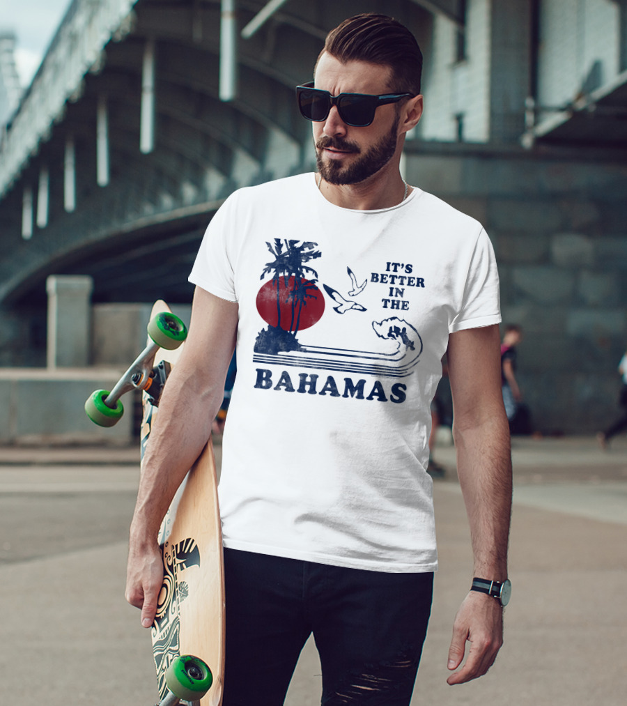 It's Better In The Bahamas Vintage 80S 70S Palm Trees Sunset T-Shirt