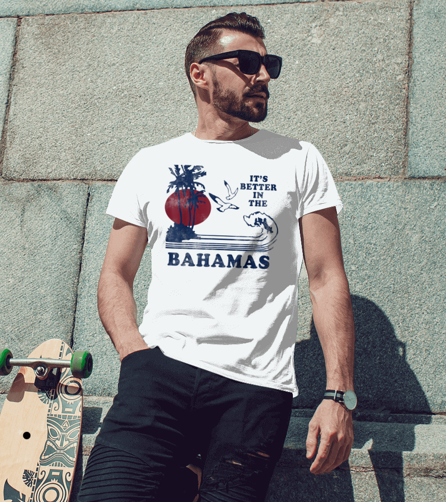 It's Better In The Bahamas Vintage 80S 70S Palm Trees Sunset T-Shirt
