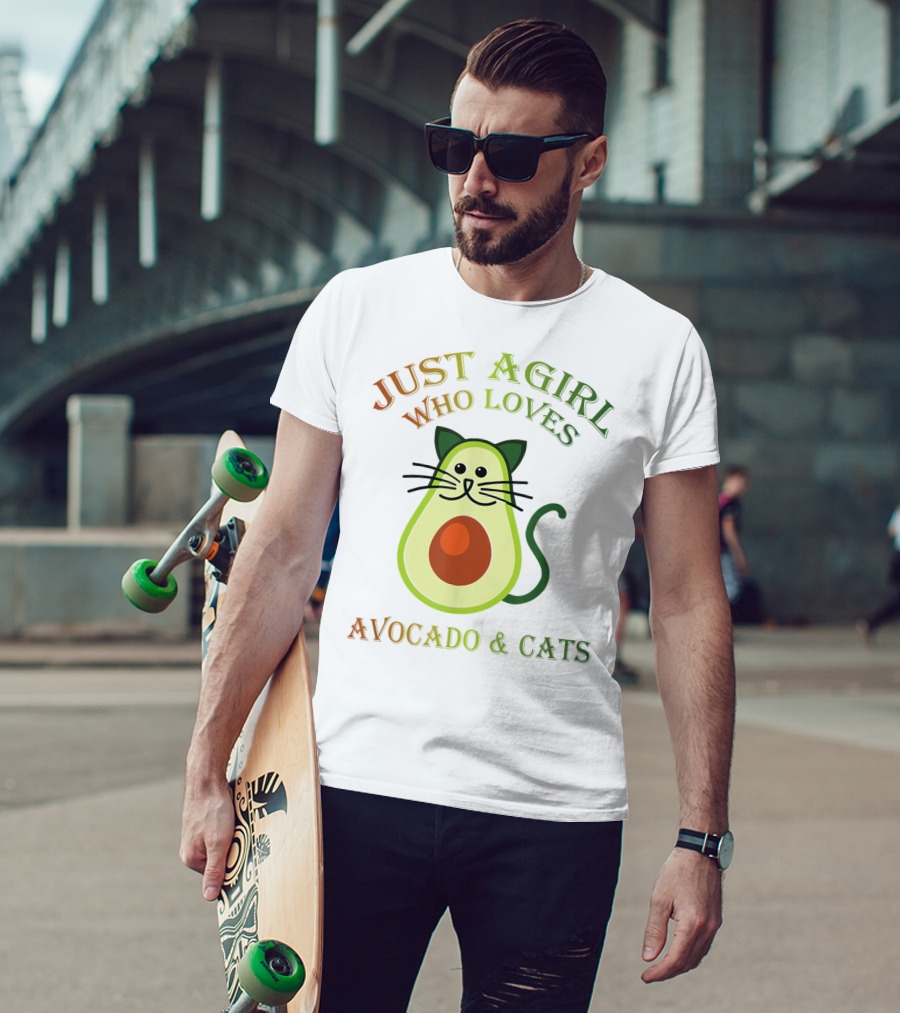 Just A Girl Who Loves Avocado And Cats T-Shirt