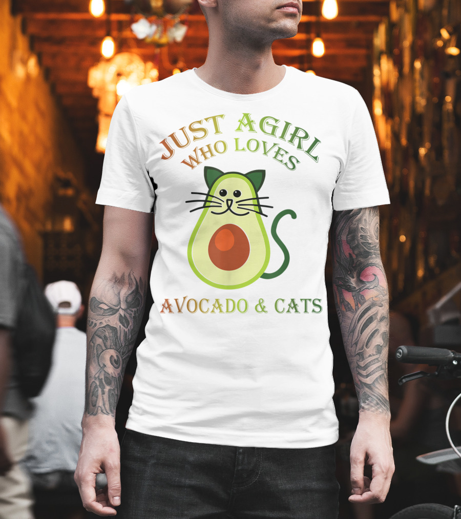 Just A Girl Who Loves Avocado And Cats T-Shirt