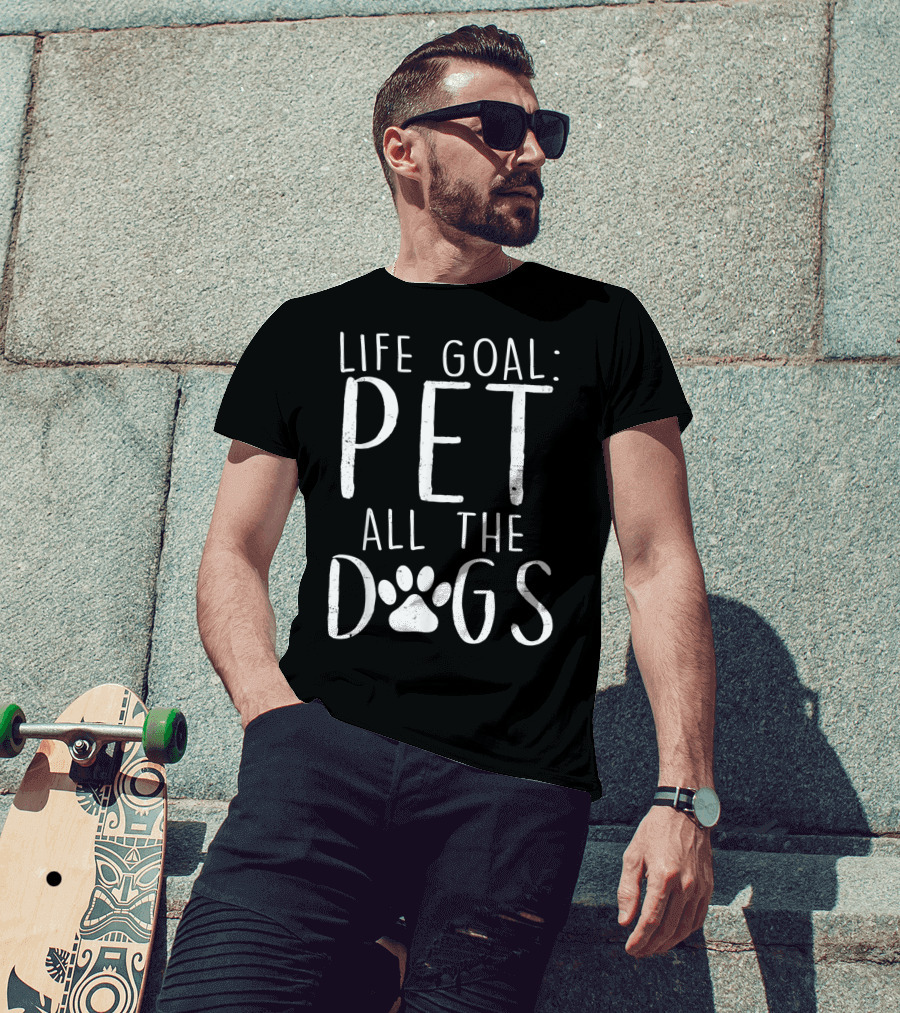 Life Goal Pet All The Dogs Paw Prints T-Shirt