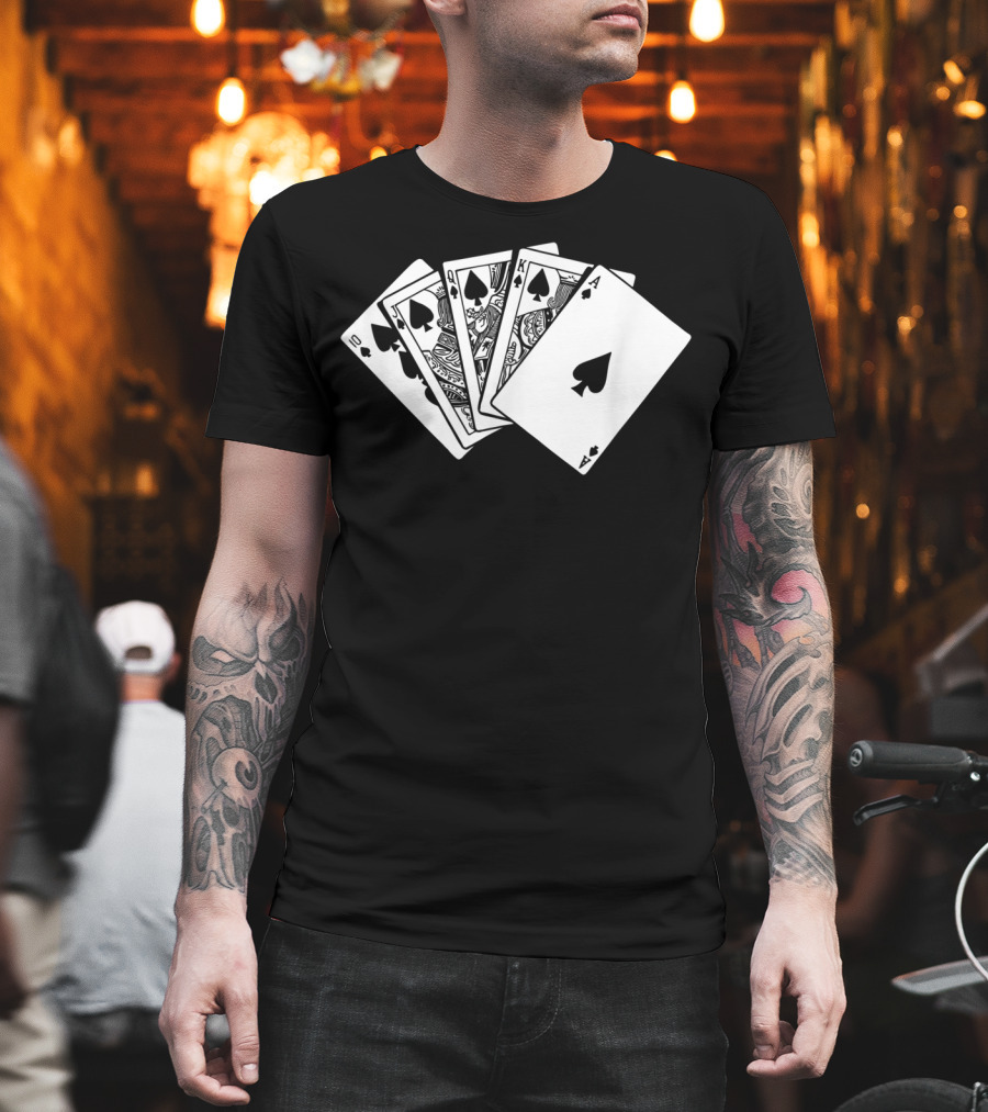 Royal Flush Spades Poker Hand Card Game T-Shirt