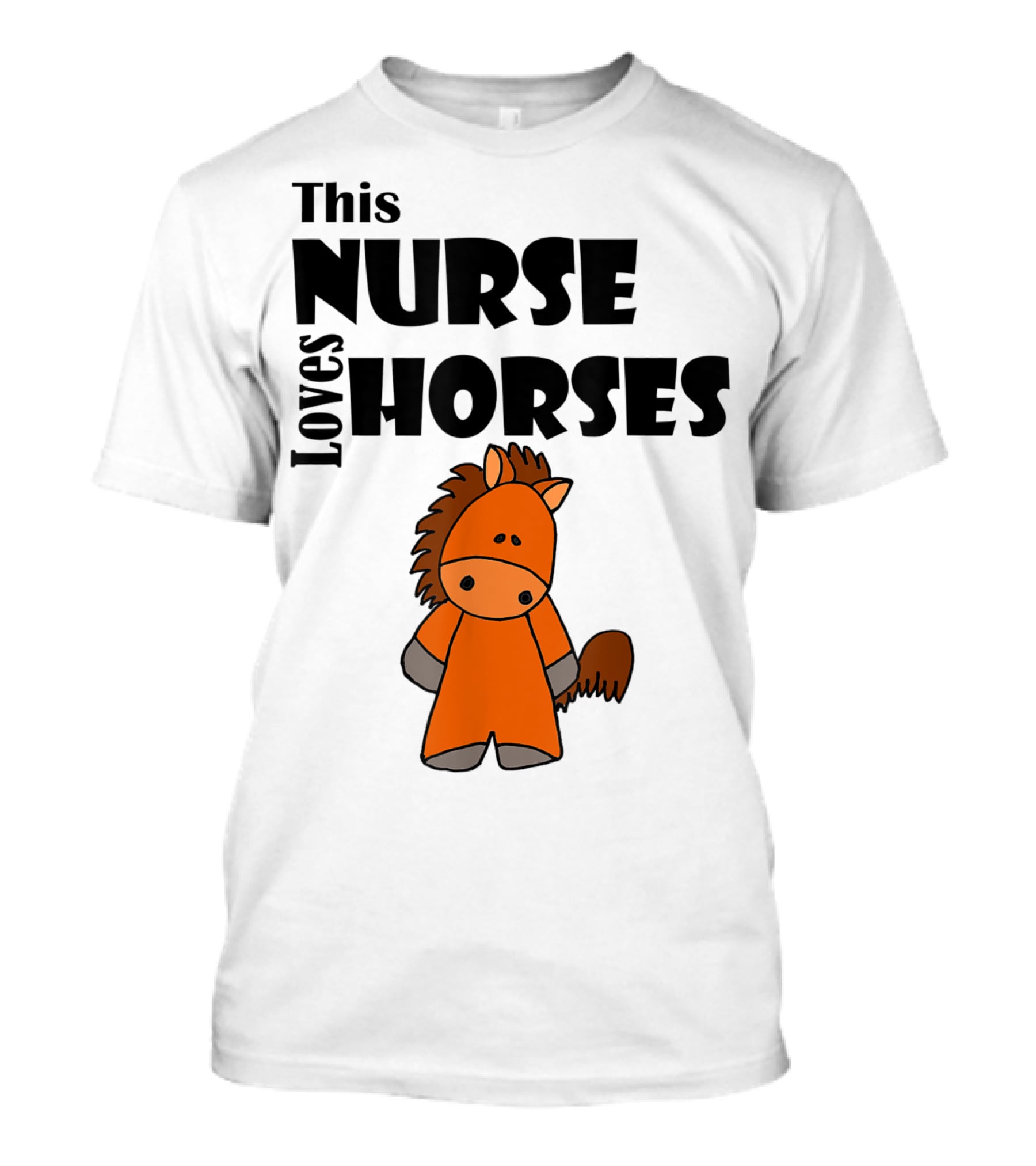 This Nurse Loves Horses Cartoon T-Shirt