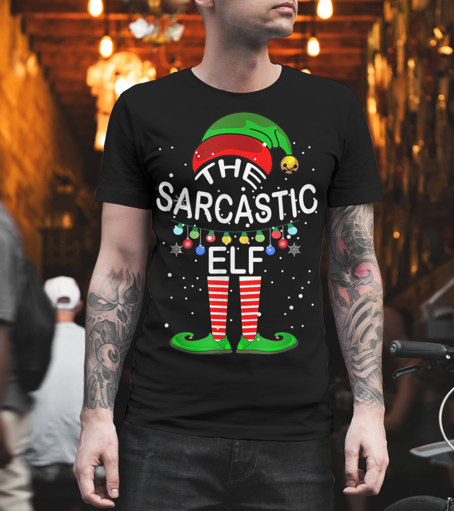 The Sarcastic Elf Christmas Matching Group Family Holiday T-Shirt