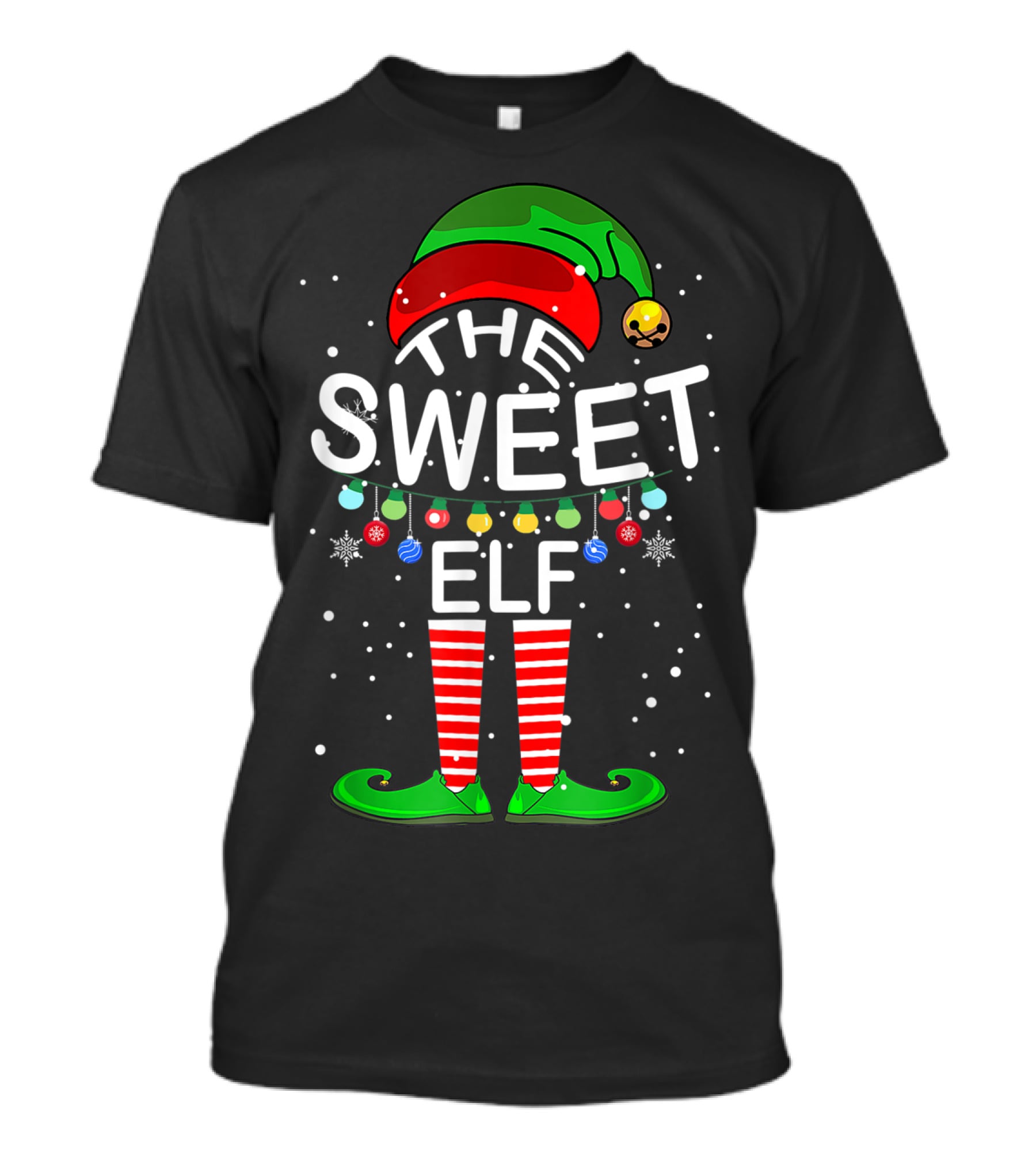 The Sweet Elf Christmas Lights Family Matching Outfits T-Shirt