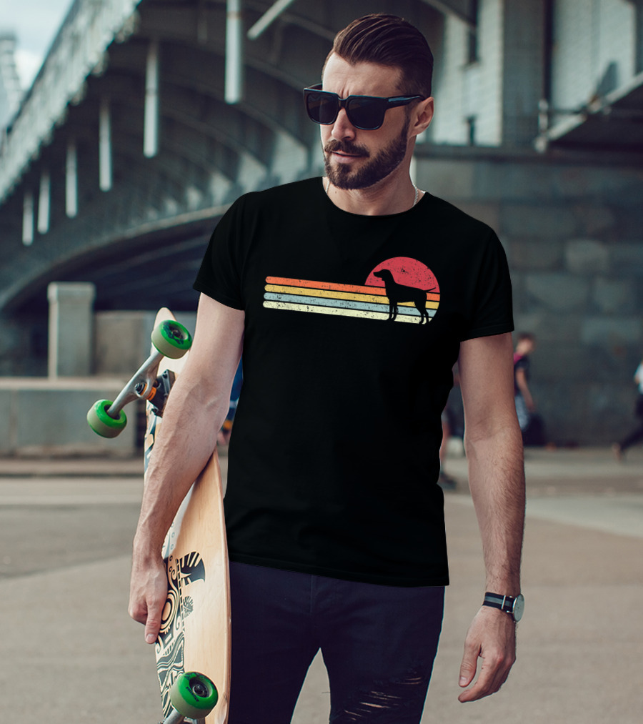 German Pointer Style Retro Sunset T-Shirt