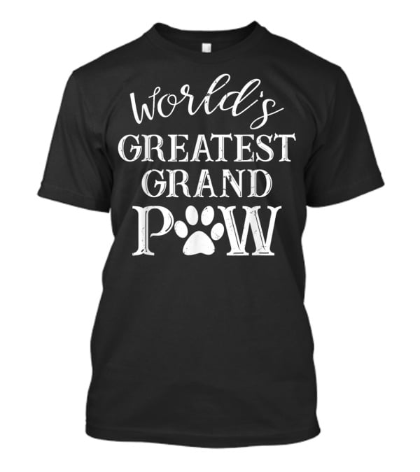 World's Greatest Grandpaw Paw Print Dog Humor T-Shirt