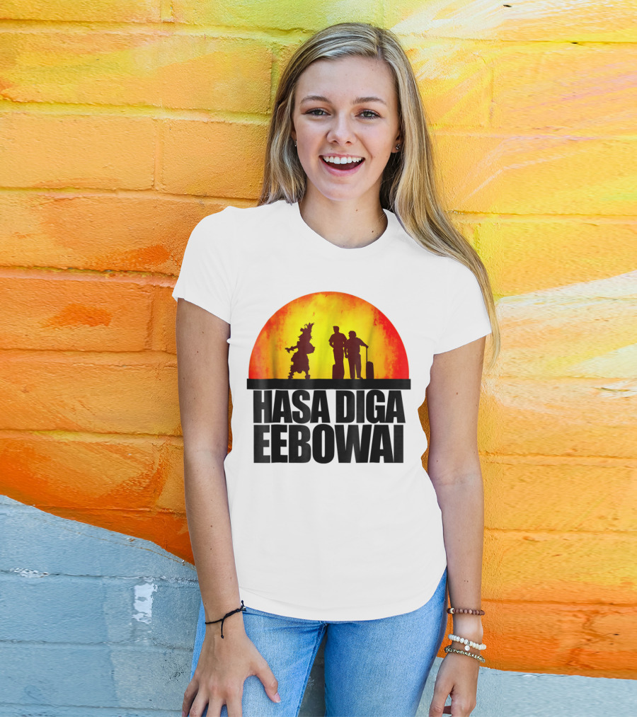 Hasa Diga Eebowai Cultural Travel Silhouette Sunset Scene T-Shirt