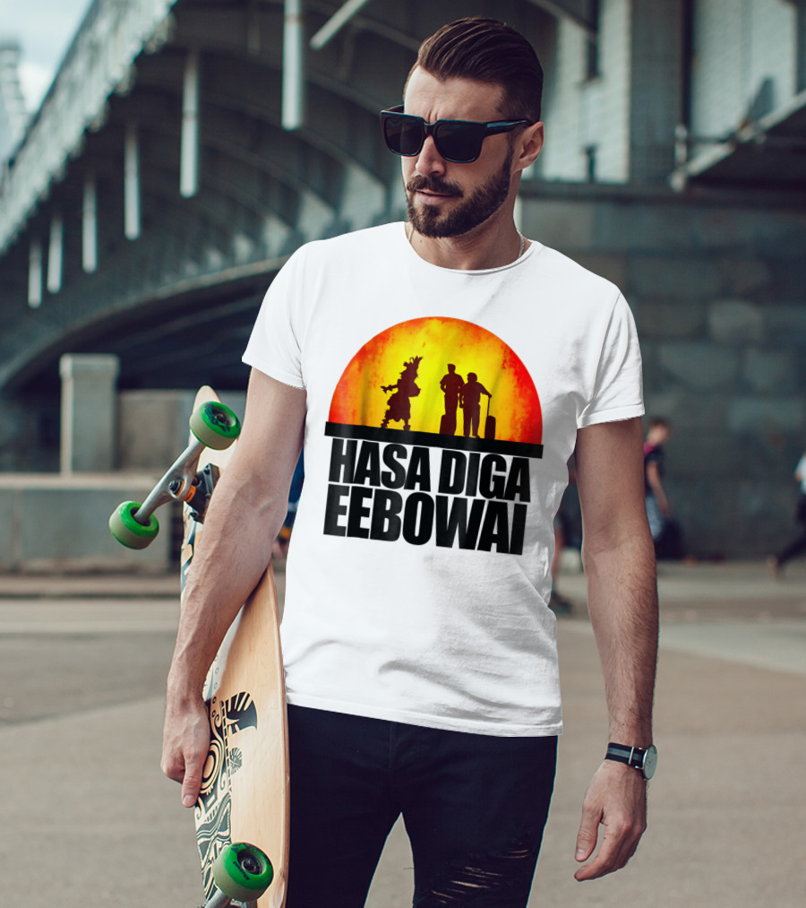 Hasa Diga Eebowai Cultural Travel Silhouette Sunset Scene T-Shirt