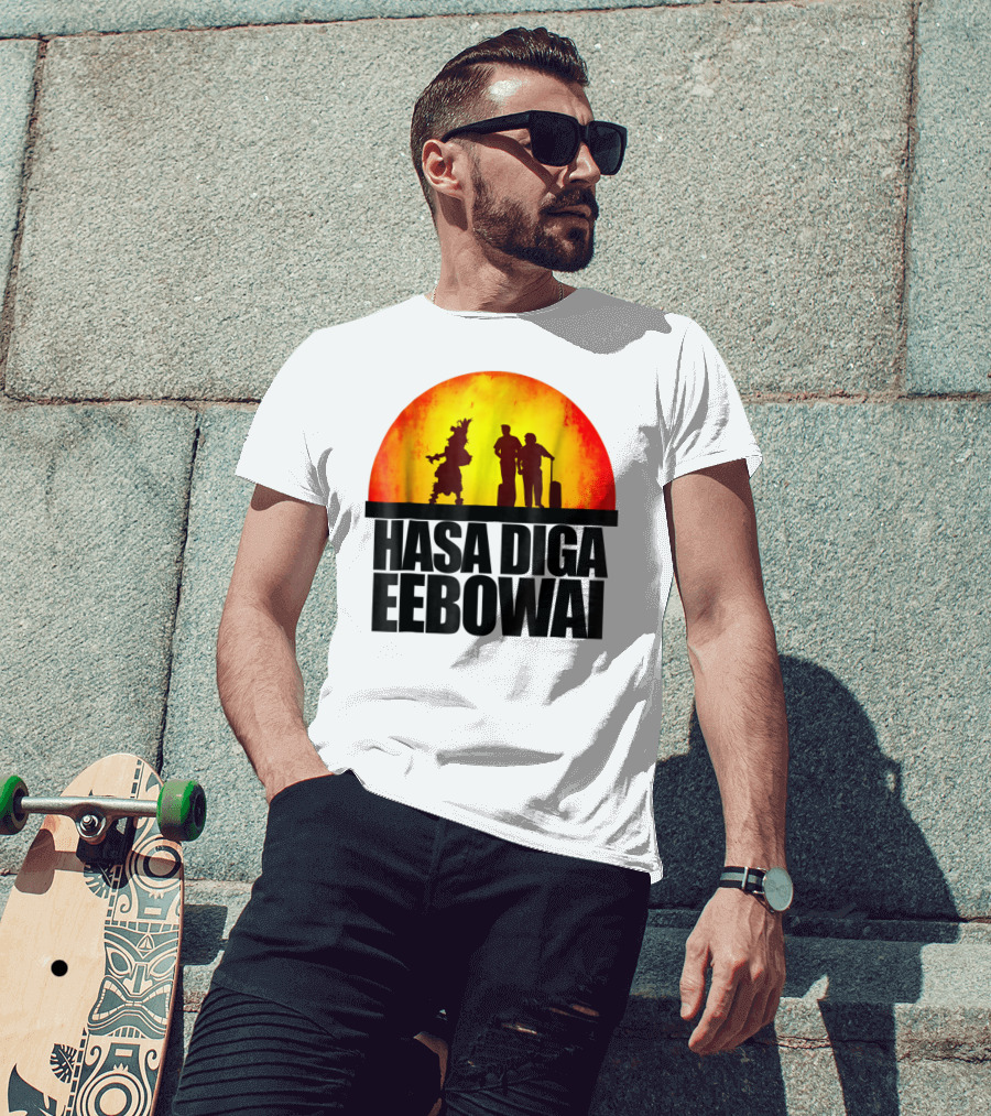 Hasa Diga Eebowai Cultural Travel Silhouette Sunset Scene T-Shirt