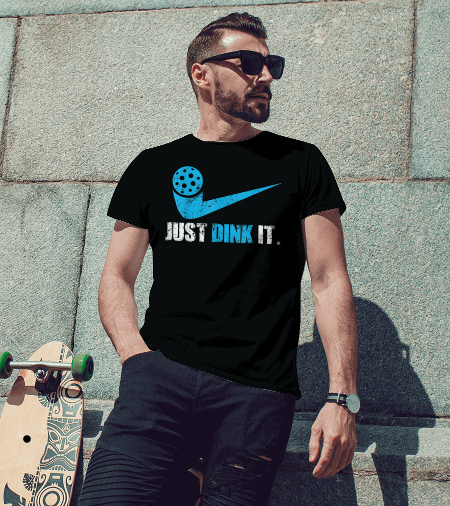 Just Dink It Pickleball Fan Iconic Swoosh T-Shirt