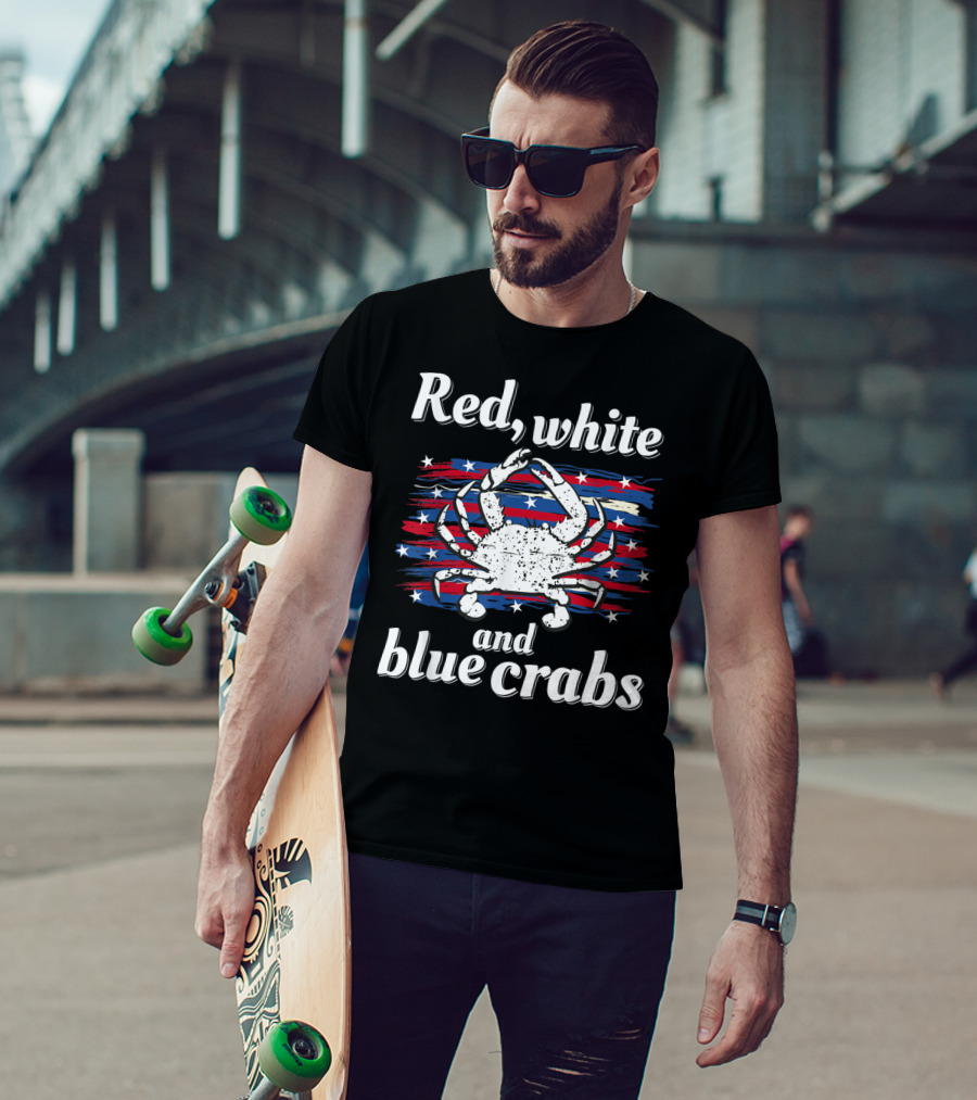 Red White And Blue Crabs Maryland Crab Chesapeake Bay T-Shirt