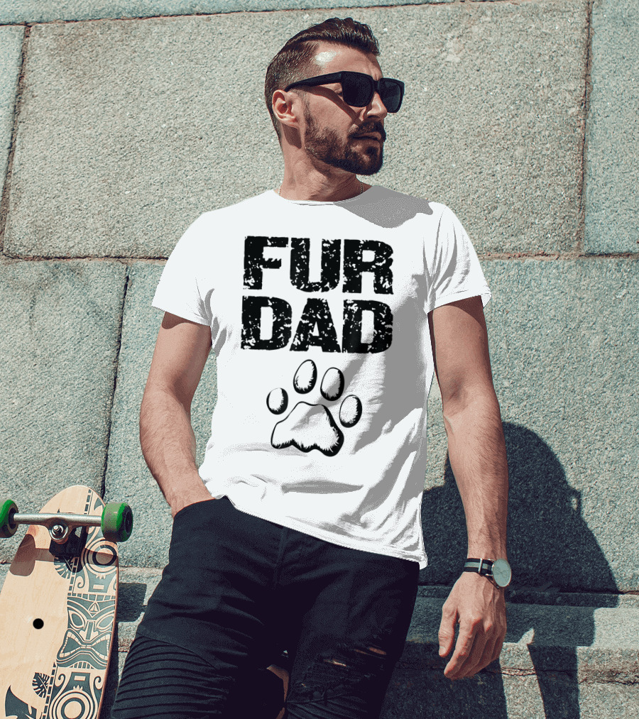 Mens Doggy Loving Fur Dad Paw T-Shirt