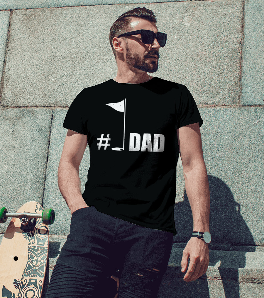 1 Dad Best Dad Father's Day Golf Flag T-Shirt