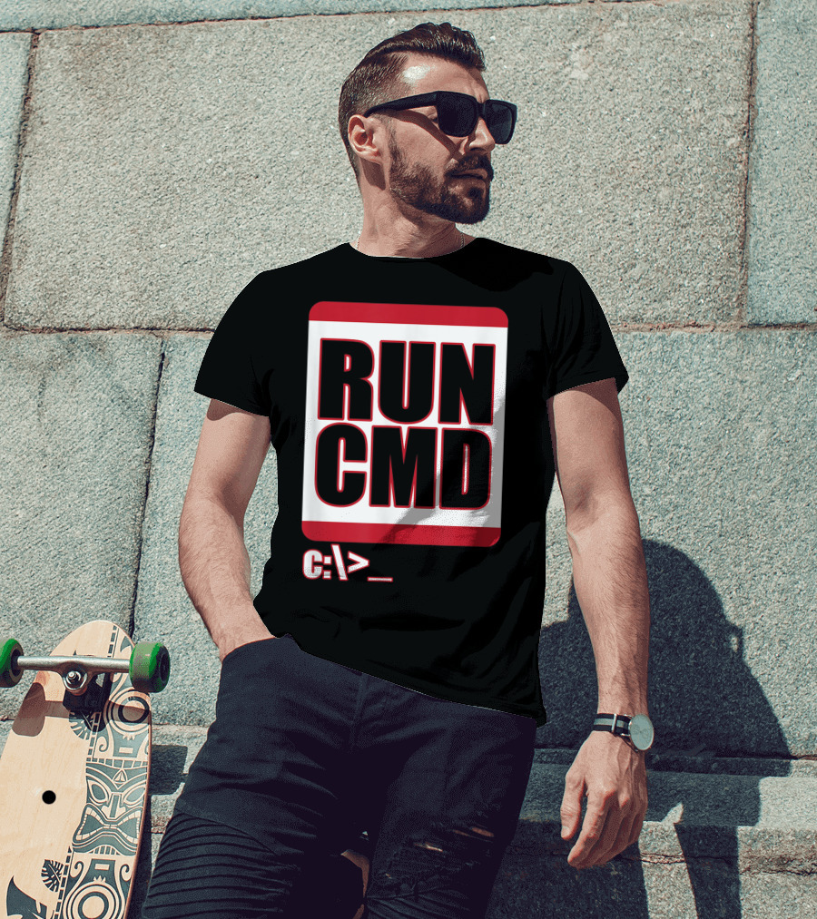 RUN CMD C:\> Funny Computer Science Nerd Coder T-Shirt