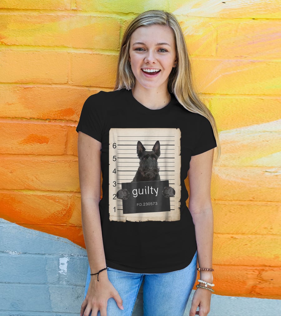 Scottish Terrier Mugshot Guilty Dog P.D. 230573 T-Shirt