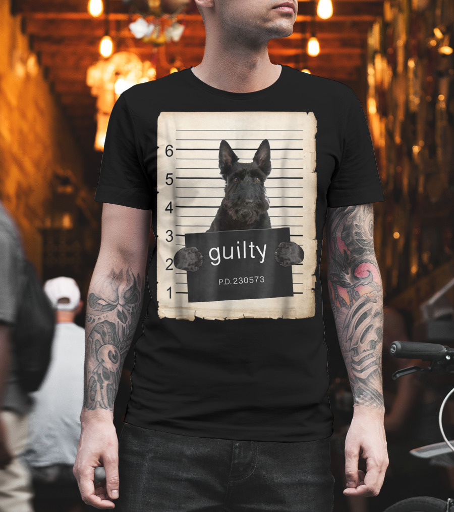 Scottish Terrier Mugshot Guilty Dog P.D. 230573 T-Shirt