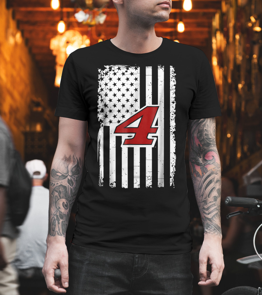Kevin Harvick Number 4 American Flag T-Shirt