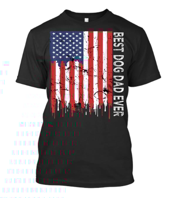Best Dog Dad Ever American Flag Mens T-Shirt