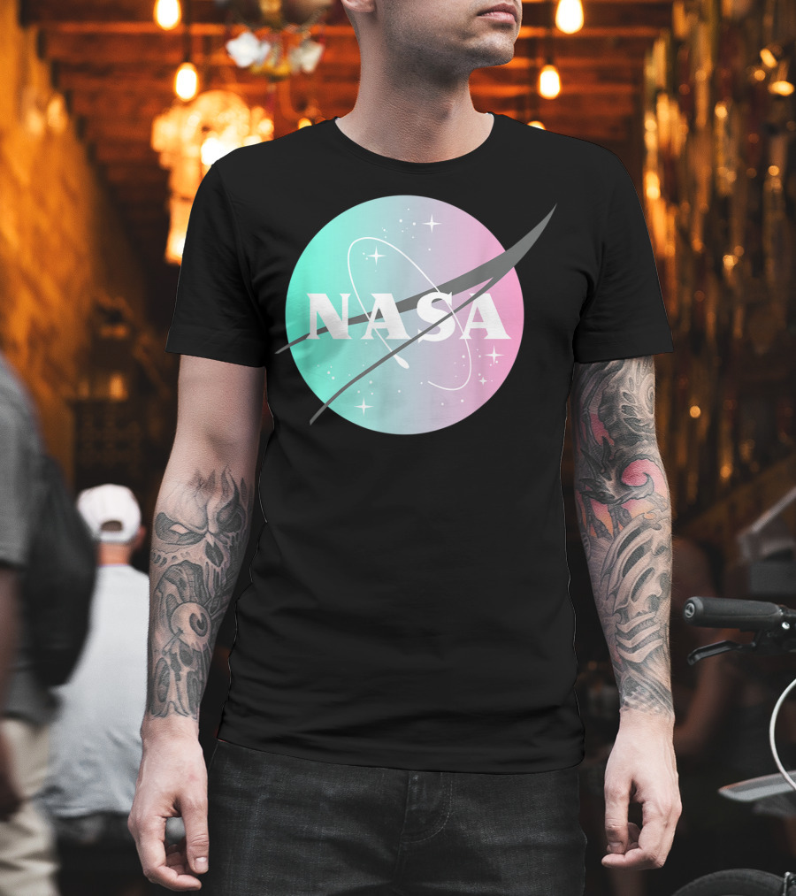 NASA Pastel Rainbow Classic Logo NASA Lover T-Shirt