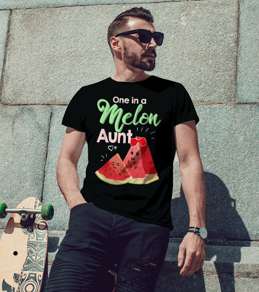 One In A Melon Aunt Cute Watermelon Slice T-Shirt